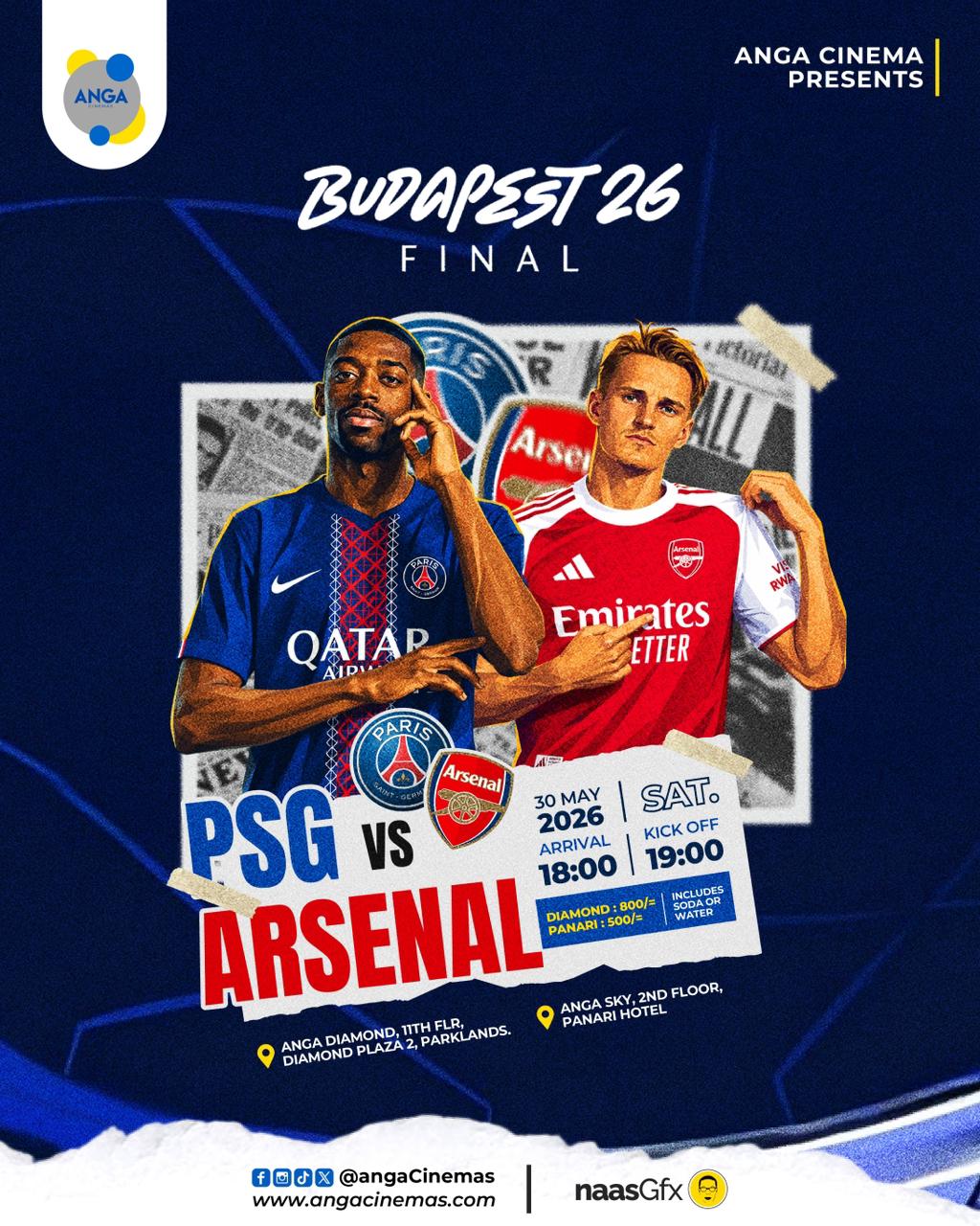 Budapest 2026 UEFA Final Arsenal vs PSG May 30th, 2026 6:00 PM